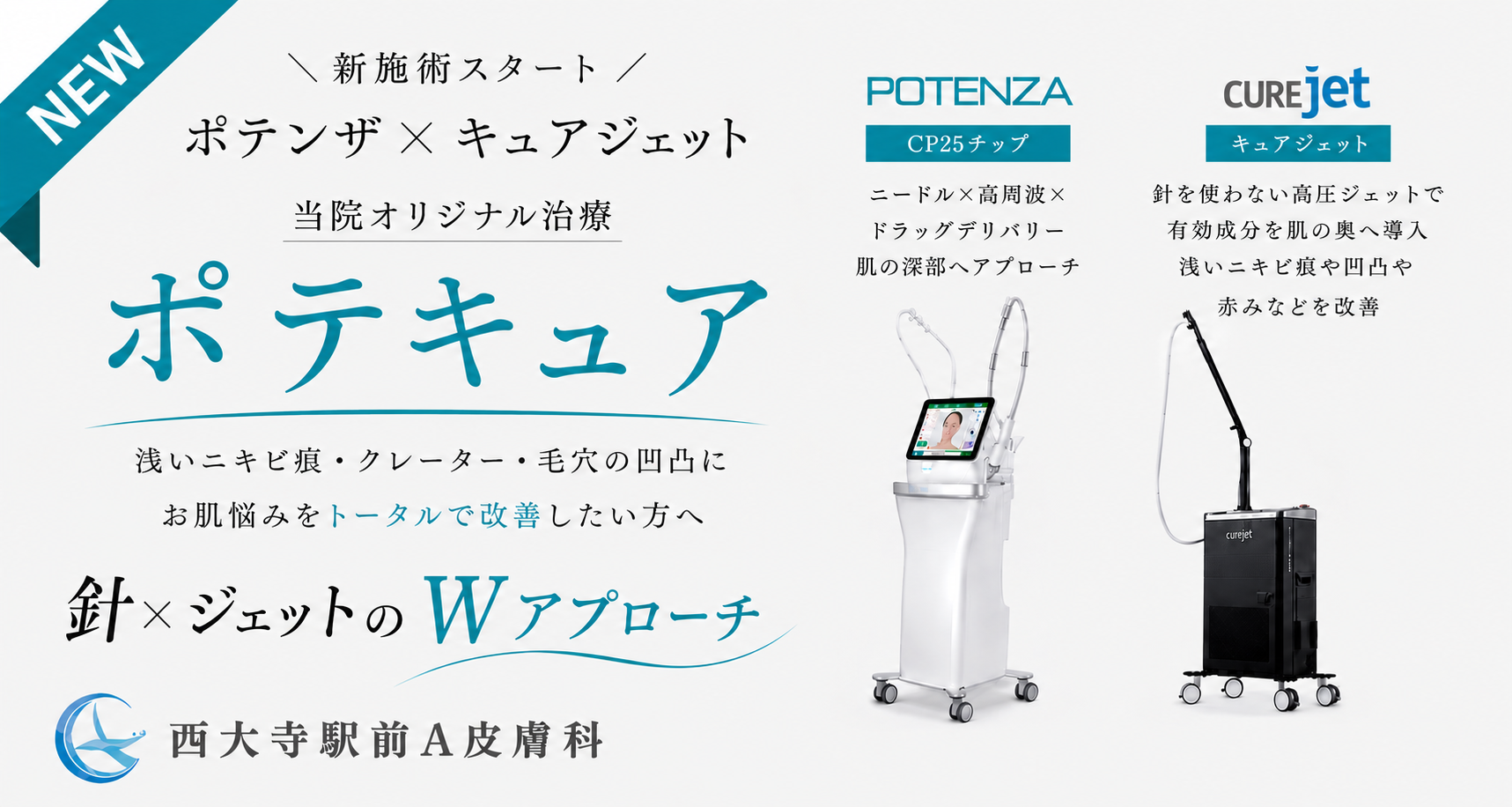 ポテンザとキュアジェットを組み合わせた当院オリジナル治療「ポテキュア」